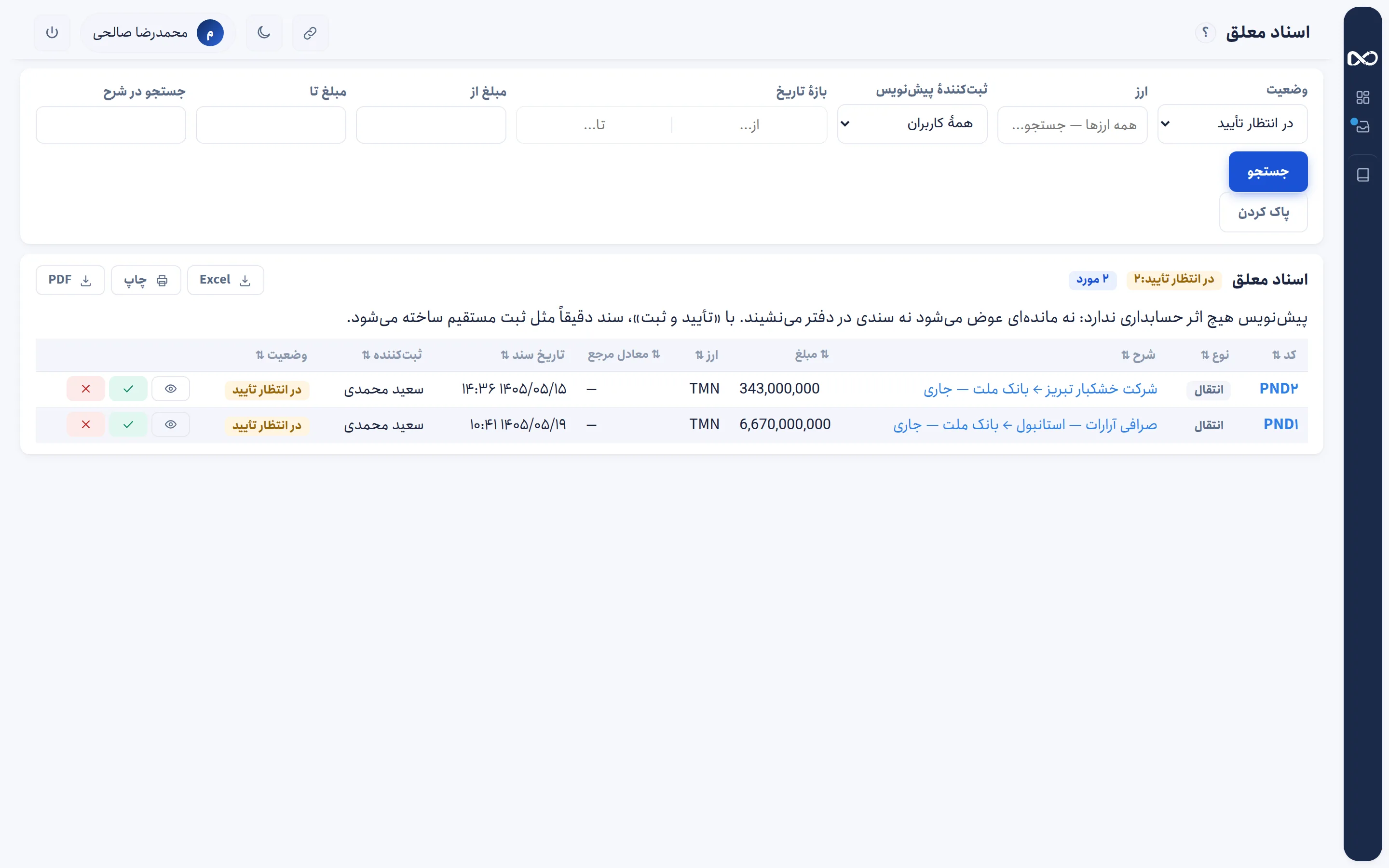 اسناد معلق