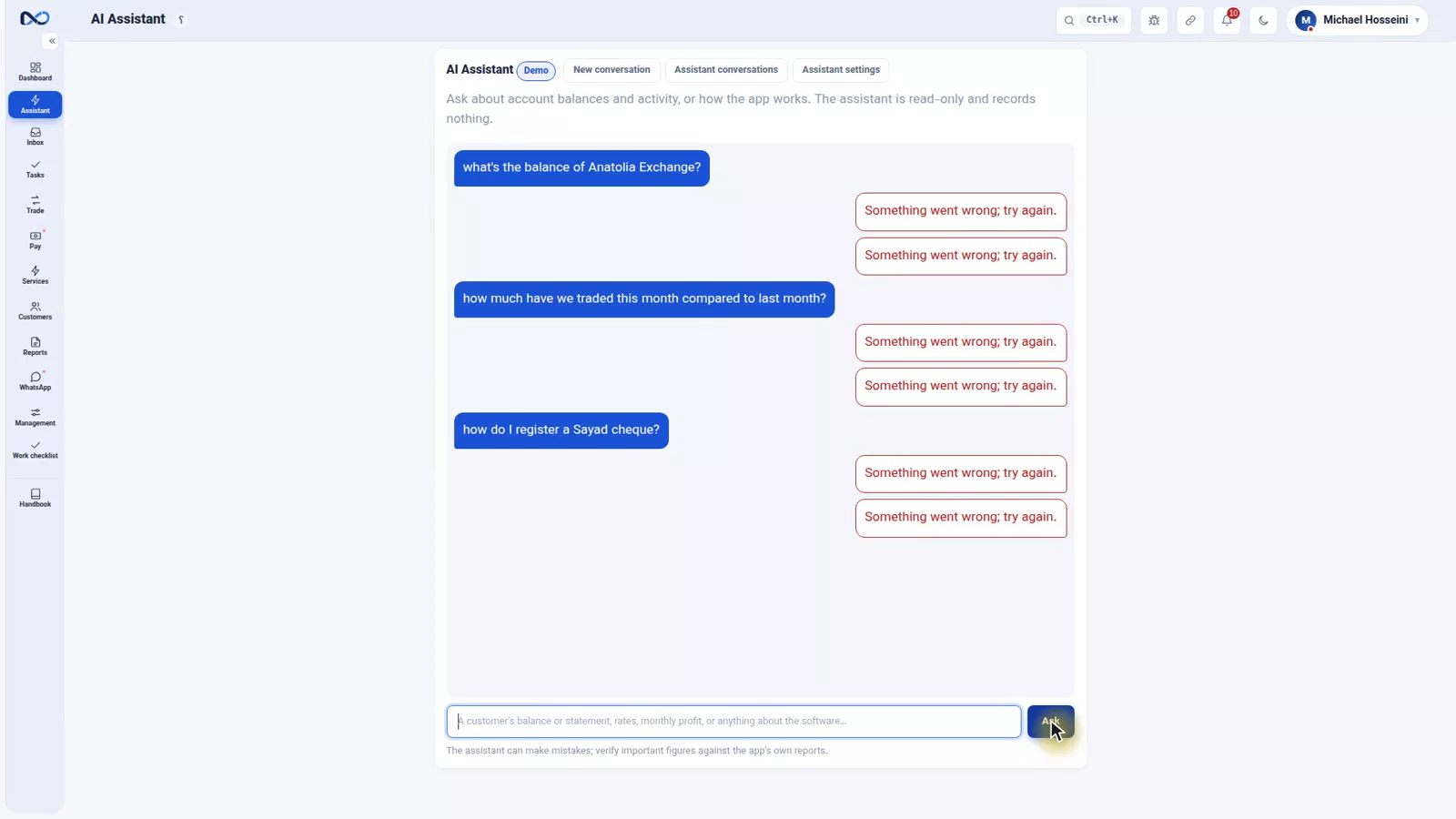 Nexto assistant answering a how-to question from the software's own help