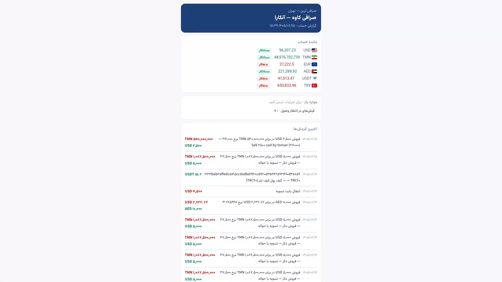صفحهٔ پرتال فقطخواندنی نکستو از دید مشتری بدون منو و بدون ستون محرمانه