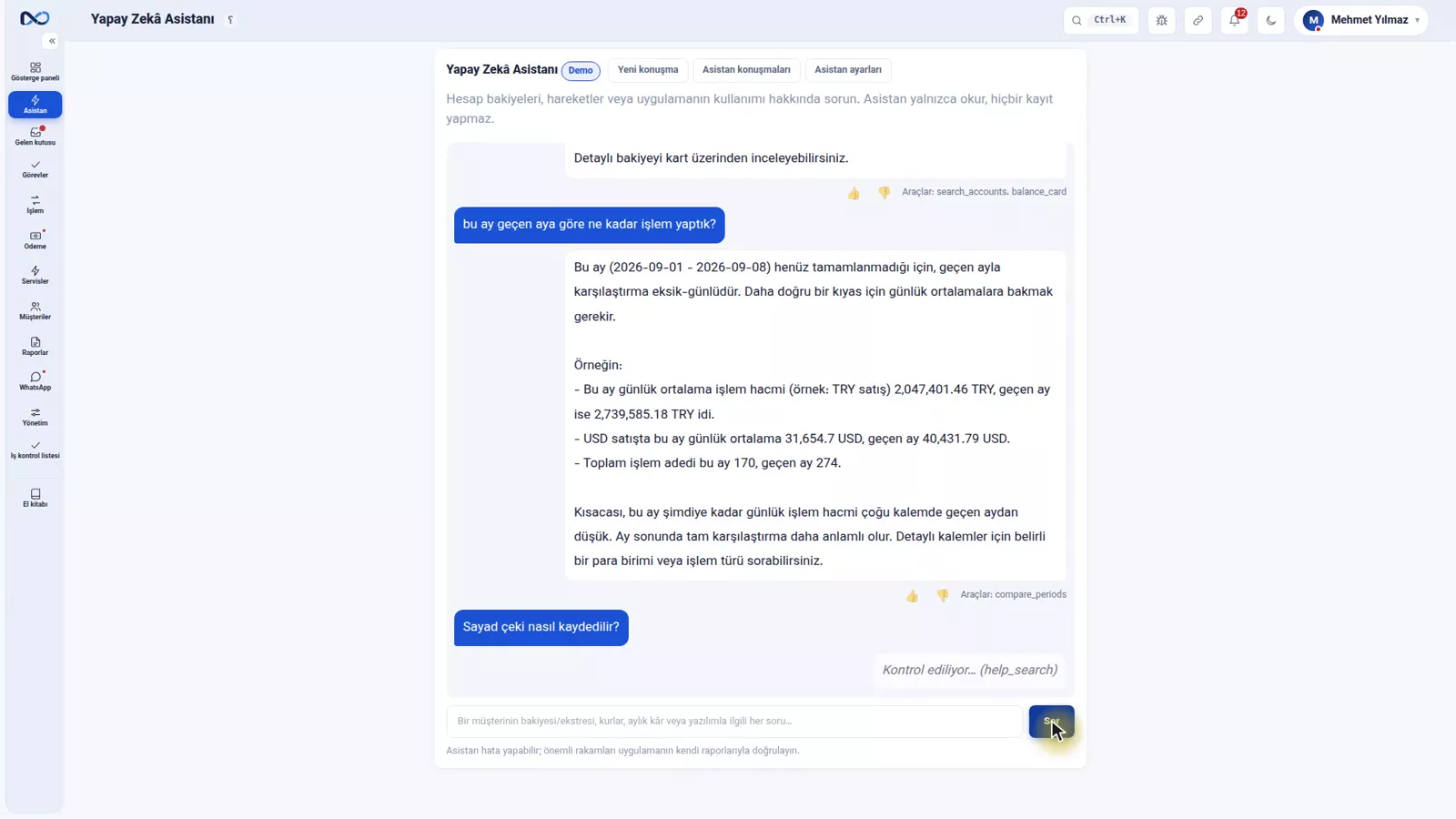 Nexto asistanının, yazılımın kendi yardımından bir nasıl-yapılır sorusunu cevaplaması